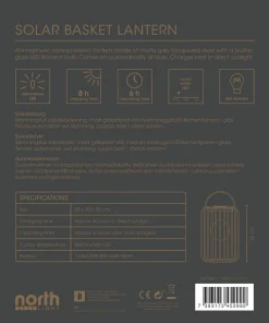 Northlight solcellslykta stål grå LED