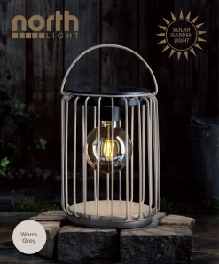 Northlight solcellslykta stål grå LED