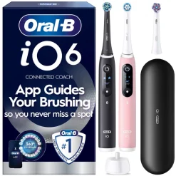 Oral-B iO6 Duo eltandborste, 5 borstlägen, 2-pack