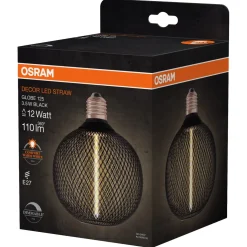 Osram Decor Black LED E27 Straw rakt filament dimbar