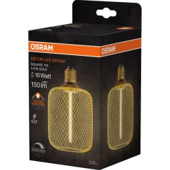 Osram Decor Gold LED E27 Straw rakt filament dimbar