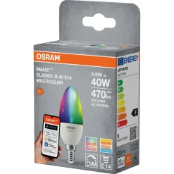Osram Smart+ Matter kronljuslampa LED E14 RGBW 4,9 W