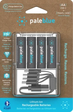 Pale Blue AA laddningsbara batterier USB-C, 4-pack