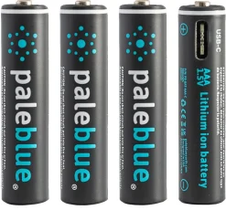 Pale Blue AAA laddningsbara batterier USB-C, 4-pack