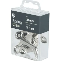 Pappersklämma Bulldog metall 31 mm silver, 5-pack