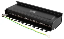 Patchpanel 12xRJ45-portar, Deltaco PAN-213