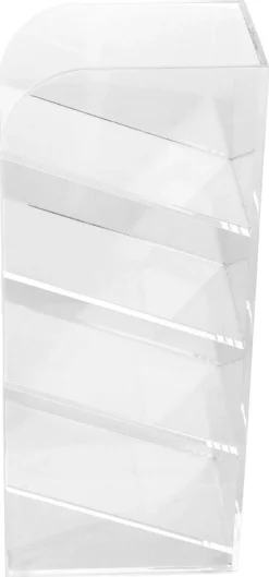 Pennställ med flera fack, transparent plast