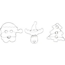 Pepparkaksformar, tomte, gran och julren, 3-pack