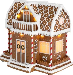 Pepparkakshus med LED-belysning
