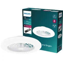Philips Amigo takfläkt med LED-belysning, vit, dimbar