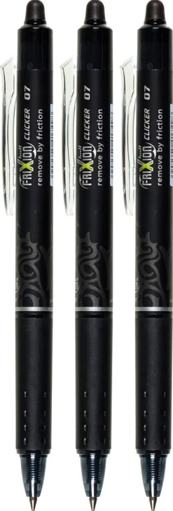 Pilot Frixion Clicker kulspetspenna svart, 3-pack
