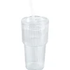 Plastmugg med lock och sugrör, 550 ml