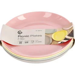 Plasttallrikar 20 cm, olika färger, 4-pack