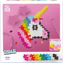 Plus Plus Puzzle By Number Unicorn 250 bitar, från 5 år