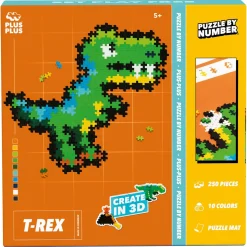 Plus Plus Puzzle By Number T-Rex 250 bitar, från 5 år