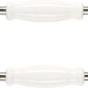 Porslinshandtag vit/matt krom, 2-pack