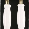Porslinshandtag vitt/antik guld, 2-pack