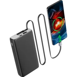 Powerbank med sladd, USB-C, 20 000 mAh