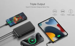 Powerbank med sladd, USB-C, 20 000 mAh