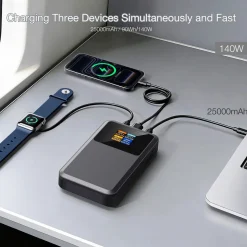 Powerbank 3-portar 25000 mAh, 140 W