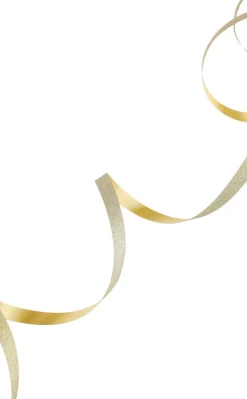 Presentband på rulle guld glitter 10 mm x 20 m