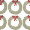 Presentetiketter julmotiv krans 6-pack