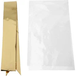 Presentförpackning flaska guld med rosett, 2-pack