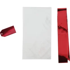 Presentförpackning flaska röd med rosett, 2-pack
