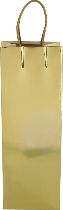 Presentpåse flaska guld, FSC