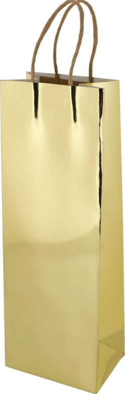 Presentpåse flaska guld, FSC