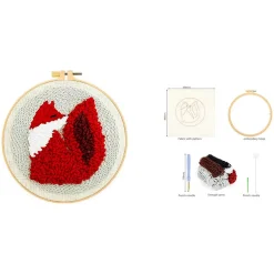 Punch Needle broderikit djurmotiv, för vuxna