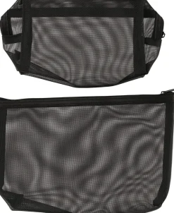 Resenecessär i meshtyg, svart, 2-pack