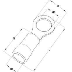 Ringkabelsko M6 isolerad röd, 10-pack