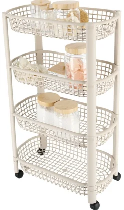 Rullvagn med 4 korgar, 46,5 x 26 x 78,8 cm