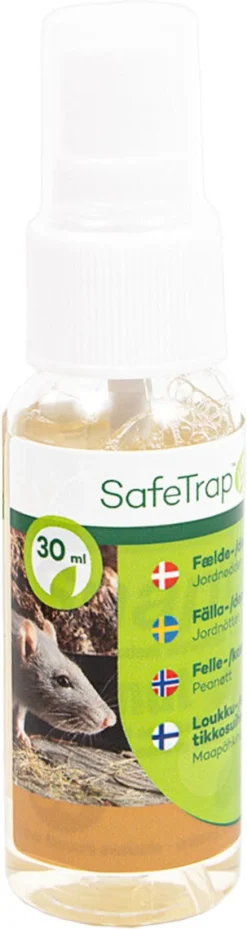 SafeTrap fälla och depåspray, lockbete för möss