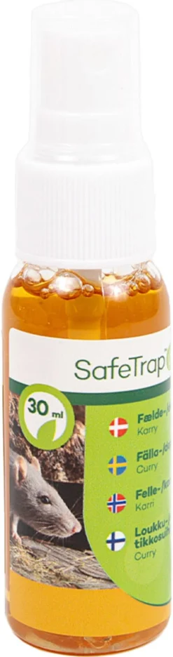 SafeTrap fälla och depåspray, lockbete för möss