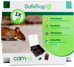 SafeTrap musdepå med 1 Snap-trap-fälla mot mus