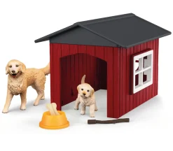 Schleich hundkoja med 2 golden retrievers, från 5 år