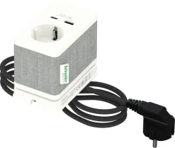Schneider Unica bordsuttag med jordat uttag och 2 USB