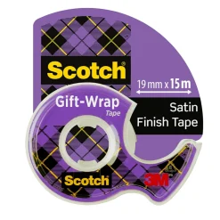 Scotch Giftwrap tejphållare med matt tejp, 19 mm x 15 m