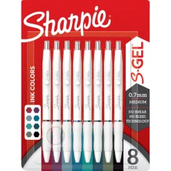 Sharpie S-Gel gelpenna 0,7 mm, blandade färger, 8-pack