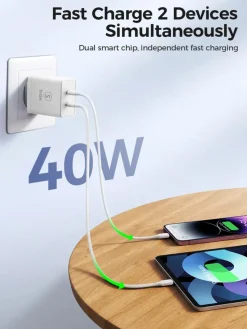 SiGN 2 x USB-C PD snabbladdare 40 W