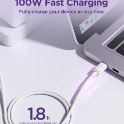 SiGN USB-C till USB-C-kabel 100W, vit