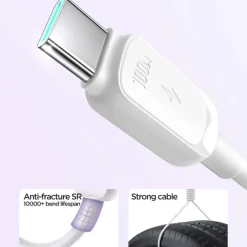 SiGN USB-C till USB-C-kabel 100W, vit