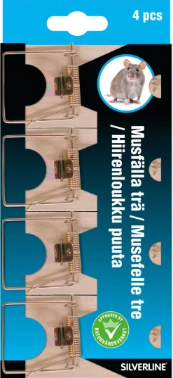 Silverline Battler M4 musfälla trä, 4-pack