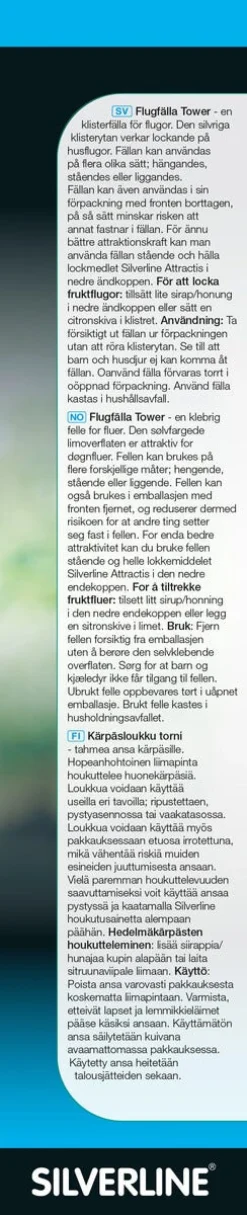 Silverline Tower flugfälla, flugfångare inomhus, 2-pack