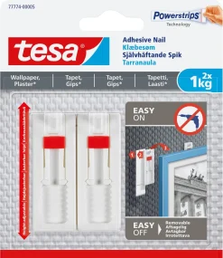 Självhäftande spikar Tesa, vita