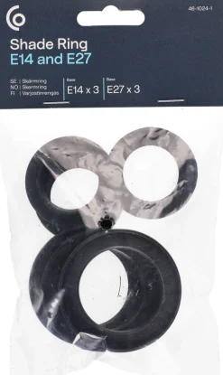 Skärmringar till lamphållare E14 och E27, 6-pack