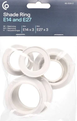 Skärmringar till lamphållare E14 och E27, 6-pack
