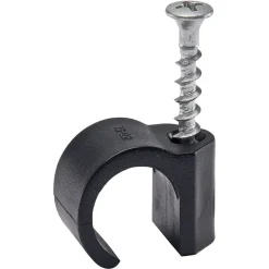 Skruvklammer för kabel, rör, slang, svart, 25-pack